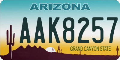 AZ license plate AAK8257