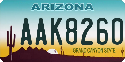 AZ license plate AAK8260