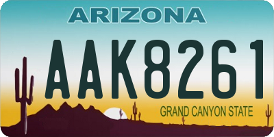 AZ license plate AAK8261