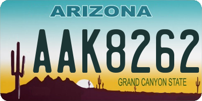 AZ license plate AAK8262