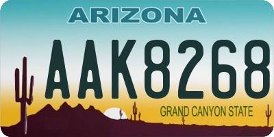 AZ license plate AAK8268