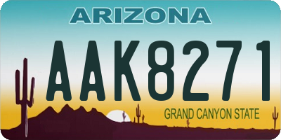 AZ license plate AAK8271