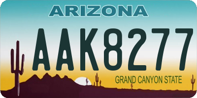 AZ license plate AAK8277