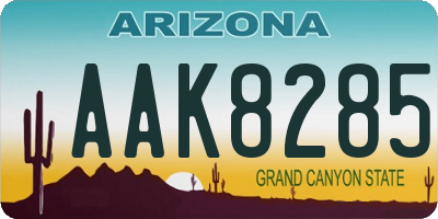 AZ license plate AAK8285