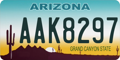 AZ license plate AAK8297