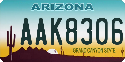 AZ license plate AAK8306