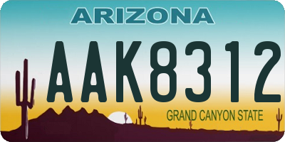 AZ license plate AAK8312