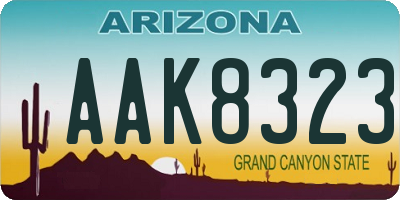 AZ license plate AAK8323