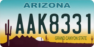 AZ license plate AAK8331