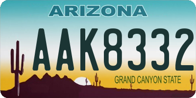 AZ license plate AAK8332