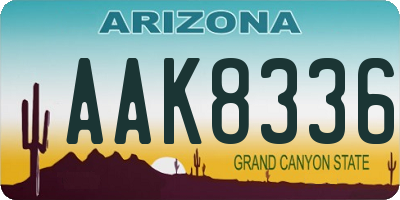 AZ license plate AAK8336