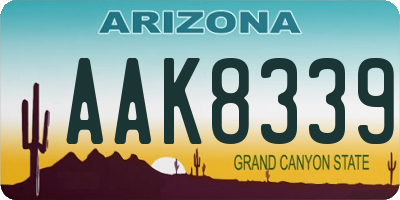 AZ license plate AAK8339