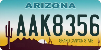 AZ license plate AAK8356