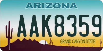 AZ license plate AAK8359