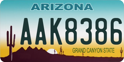 AZ license plate AAK8386