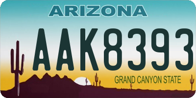 AZ license plate AAK8393