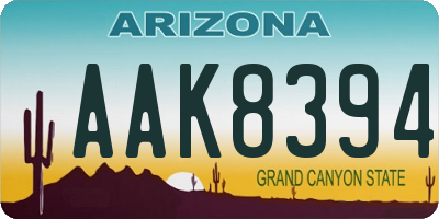 AZ license plate AAK8394