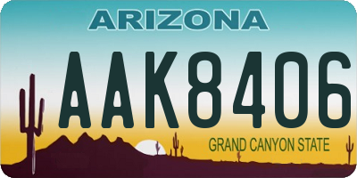 AZ license plate AAK8406