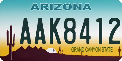 AZ license plate AAK8412