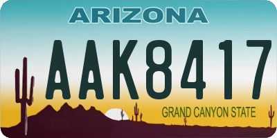 AZ license plate AAK8417