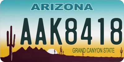 AZ license plate AAK8418