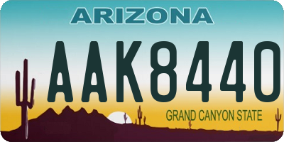 AZ license plate AAK8440