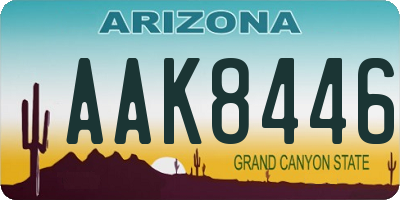 AZ license plate AAK8446