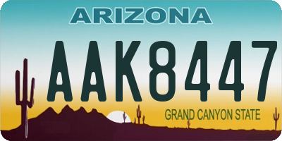 AZ license plate AAK8447