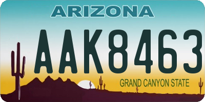 AZ license plate AAK8463