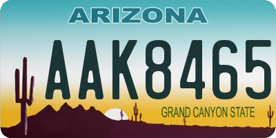 AZ license plate AAK8465
