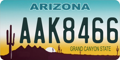 AZ license plate AAK8466