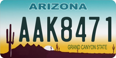 AZ license plate AAK8471