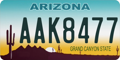 AZ license plate AAK8477