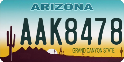 AZ license plate AAK8478