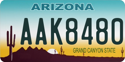 AZ license plate AAK8480