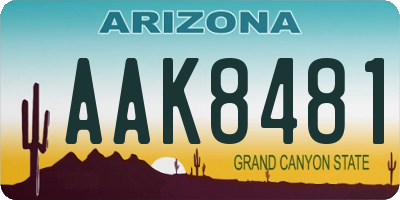 AZ license plate AAK8481