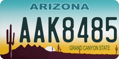 AZ license plate AAK8485