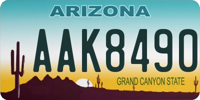 AZ license plate AAK8490