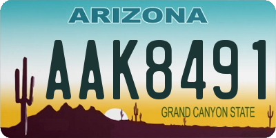 AZ license plate AAK8491