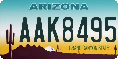 AZ license plate AAK8495