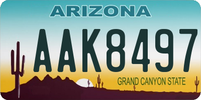 AZ license plate AAK8497