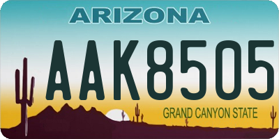 AZ license plate AAK8505