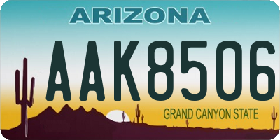 AZ license plate AAK8506