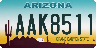 AZ license plate AAK8511