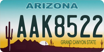 AZ license plate AAK8522