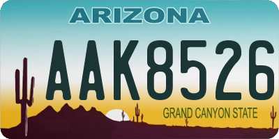 AZ license plate AAK8526