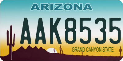 AZ license plate AAK8535