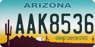 AZ license plate AAK8536
