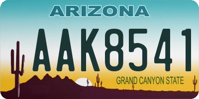AZ license plate AAK8541