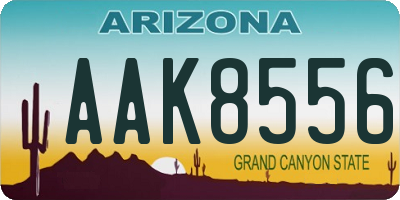 AZ license plate AAK8556
